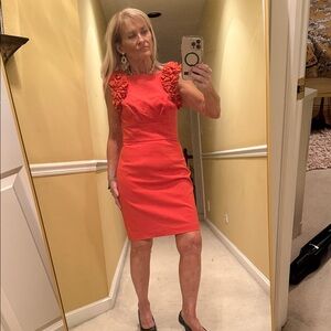 Trina Turk Orange Ruffle Dress